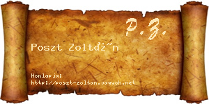 Poszt Zoltán névjegykártya